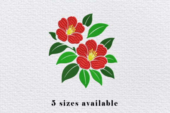 Red Flower Embroidery Design Art Review